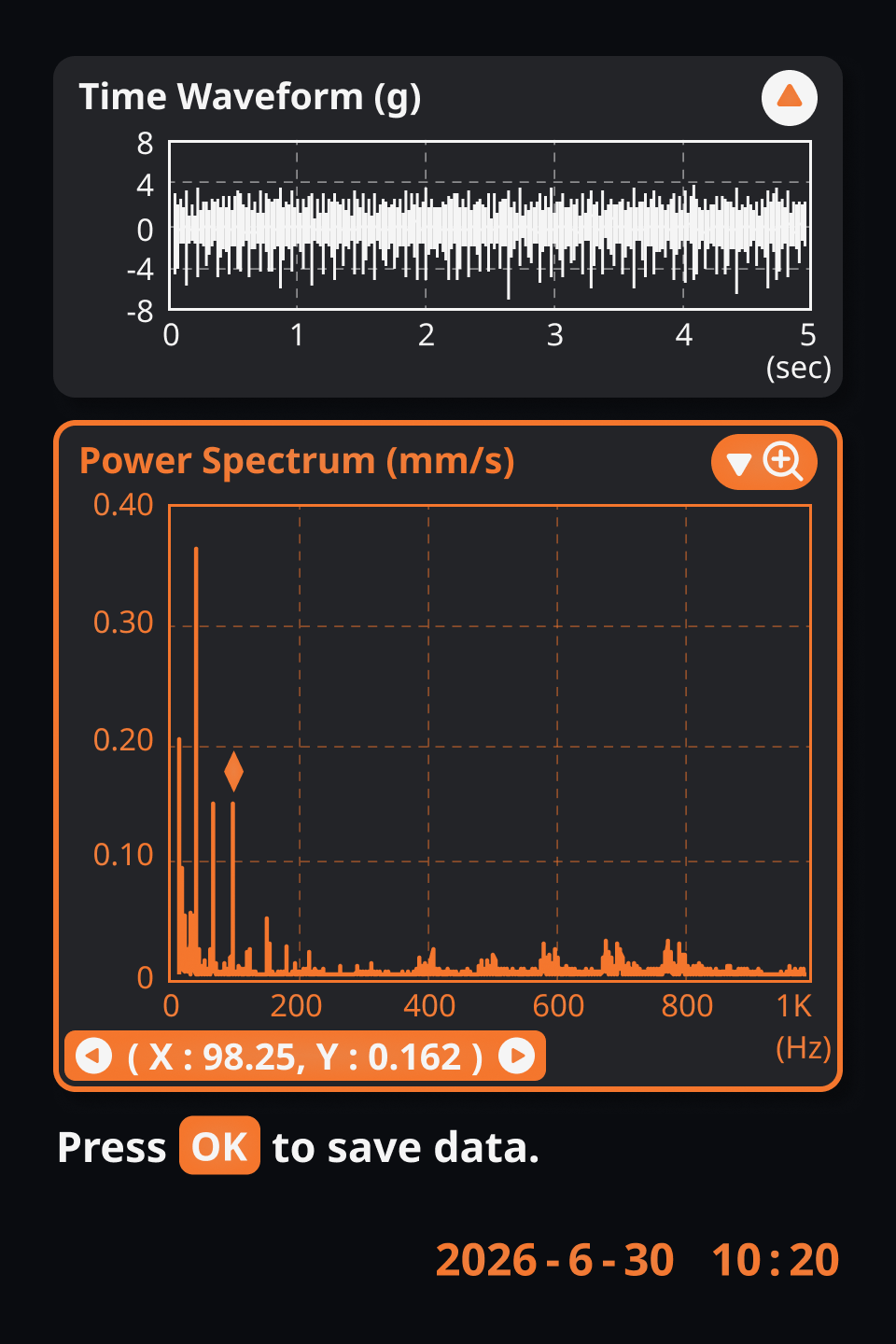 Product screen: spectrum view