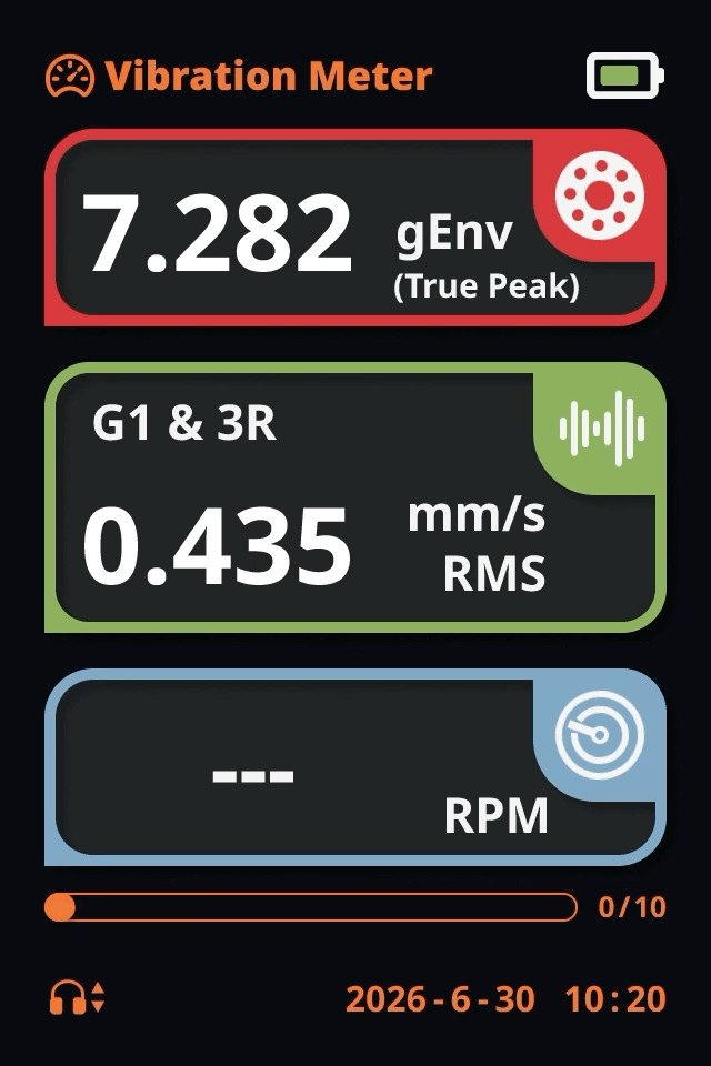 Product screen: measurement in progress